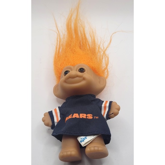 Russ Other - Vtg Rare Russ Troll Doll Chicago Bears Team NFL Tag Orange Hair 1990s Football